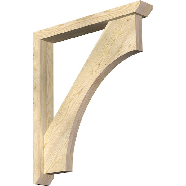 Ekena Millwork Westlake Slat Rough Sawn Bracket w/ Offset Brace, Douglas Fir, 4"W x 28"D x 32"H BKT0402X28X32WTL06RDF - main